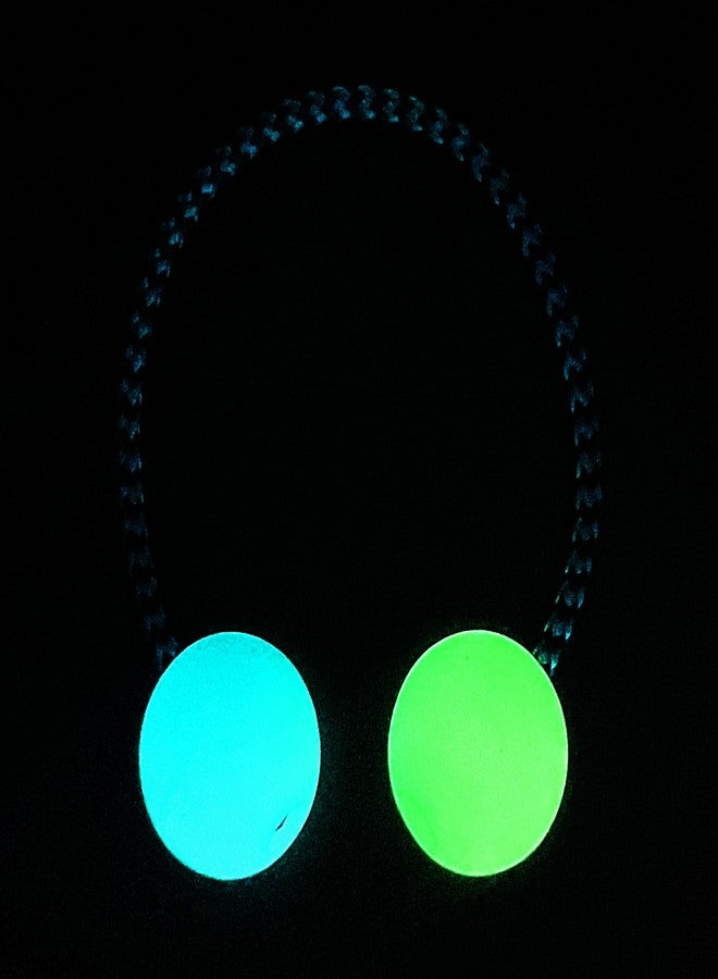 LXQQFUN Silicone Luminous Fidget Beads Skill Toys, Glow-in-The-Dark Beads Fidget Toys, EDC Worry Fidget Beads/Green and Blue, Gifts for Skill Players - Image 1